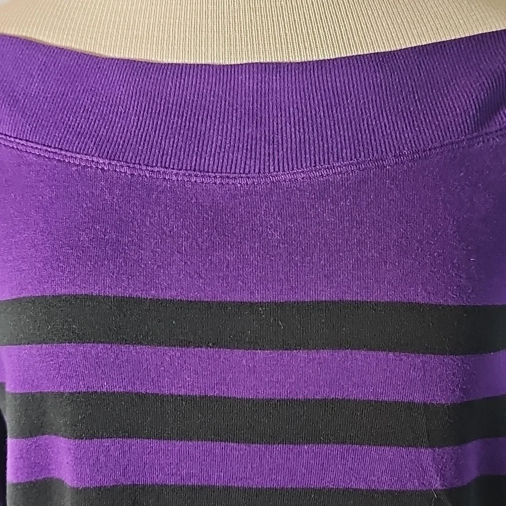 Ralph Lauren Purple and Black. Boat Neck 3/4 Sleeves‎ Sweater Sz XL